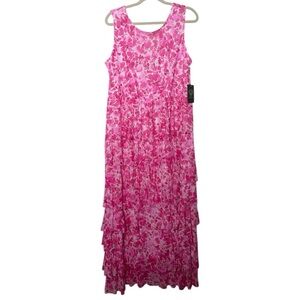 Vince Camuto Pink Floral Maxi Dress 1x